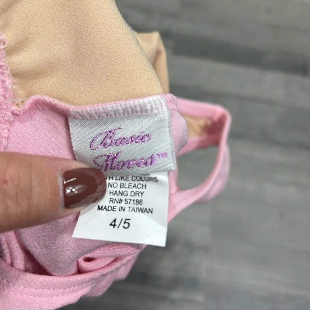 Basic Moves Toddler Girls Pink Leotard 4/5